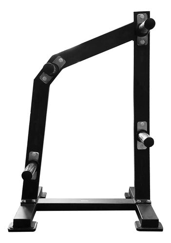 Soporte Para Discos Olímpicos A Piso 8 Posiciones - Rhino Negro