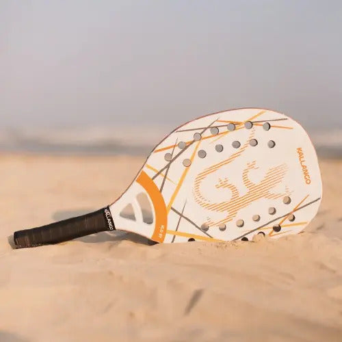 Paleta Beach Tennis Playa Fibra De Carbono Kallango® Blanco