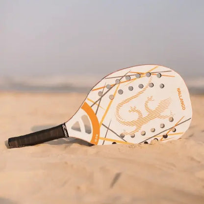 Paleta Beach Tennis Playa Fibra De Carbono Kallango® Blanco
