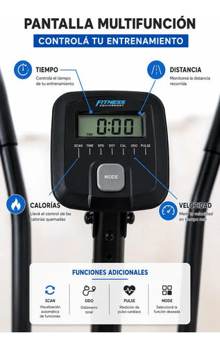 Bicicleta Elíptica Fitness Cardio Entrenamiento Hogar Gym Negro