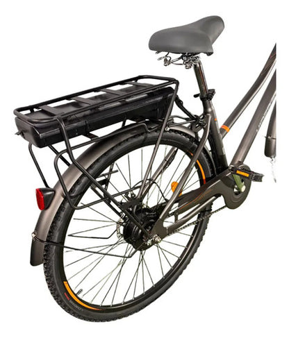 Bici Eléctrica Hiper Engine Metropolis Urbana Rodado 28 Gris Oscuro M