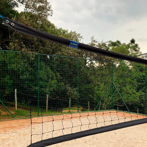 Red Oficial De Voleibol Playa 2 Franjas 8.5m X 1m - Malla 2m Negro