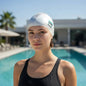 Gorra De Natación Moaki Silicona Mmsports Blanco Lisa Unico