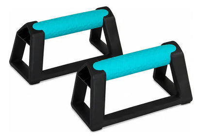 Par Barras Push Up Calistenia Fitness Antideslizantes Pro Turquesa