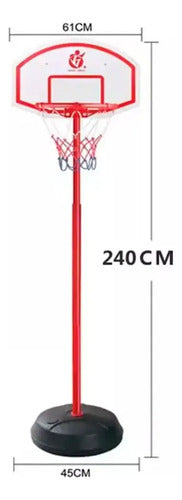 Tablero De Basquet Con Pie Altura 2.40m + Inflador + Pelota