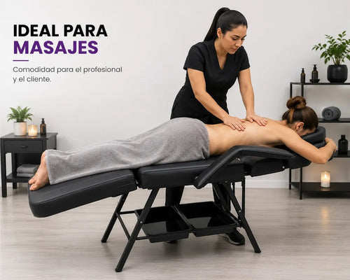 Silla Reclinable Multiuso Para Masajes Estética Y Podología Negro