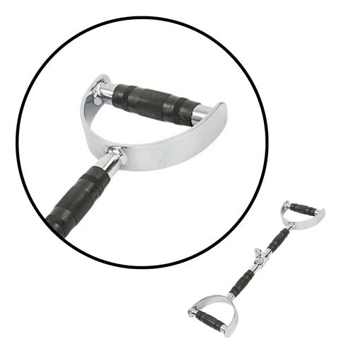 Barra Recta Romana N17 74cm Acero Agarre Ergonómico Rhino Plateado
