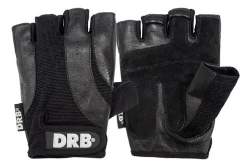 Guantes Drb Para Gym Fitness Entrenamiento Cuero Mmsports Negro Lisa L