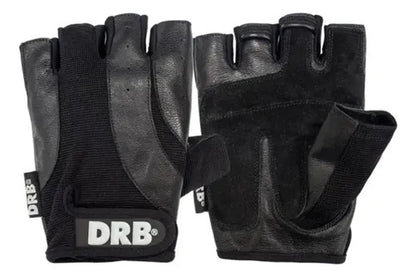 Guantes Drb Para Gym Fitness Entrenamiento Cuero Mmsports Negro Lisa L