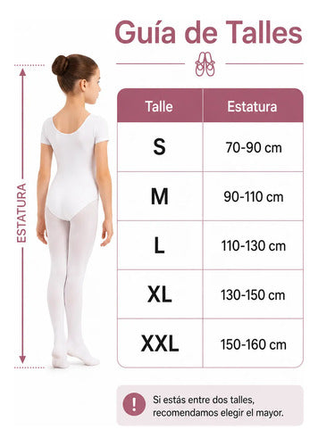 Media Ballet Danza Clásica Lycra Infantil Adulto Calidad Blanco Lisa S
