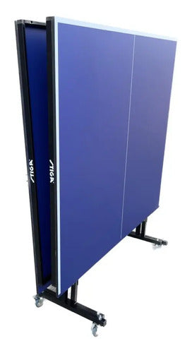 Mesa De Ping Pong Medida Profesional C/ruedas Plegable Azul