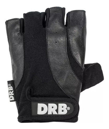 Guantes Drb Para Gym Fitness Entrenamiento Cuero Mmsports Negro Lisa L