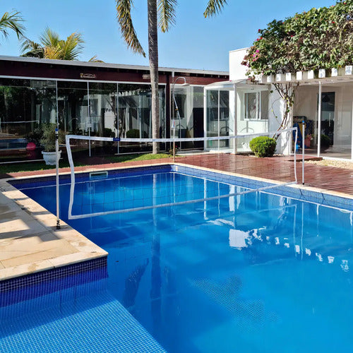 Red De Voleibol Para Piscina, 5 Metros, 4 Bandas, Color Blanco
