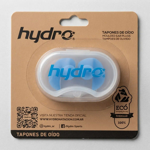 Tapones Oídos Natación Hydro 2.0 Silicona + Estuche Mmsports Azul