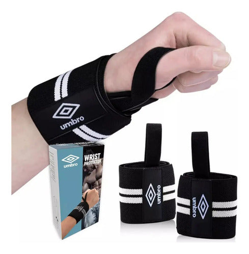 Muñequera Straps X2 Levantamiento De Pesas Umbro Negro
