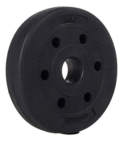 Disco Pesas 3kg Revestido En Pvc Gym Entrenamiento Negro