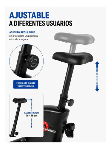 Bicicleta Ergométrica Pro Fitness Cardio Resistencia Negro Negro