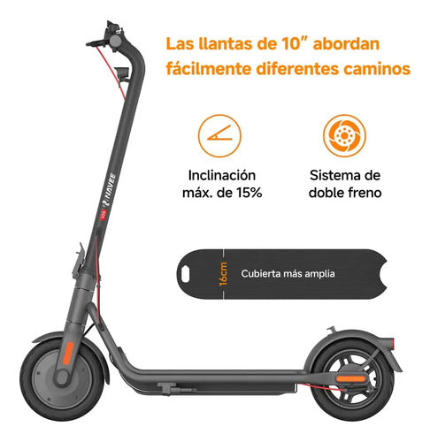 Scooter Eléctrico Navee V25 25km/h Patín Adultos Plegable Color Negro