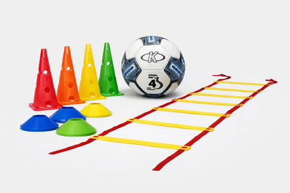 Set Conos Entrenamiento Fútbol Pelota N°4 Escalera Y Platos Surtido
