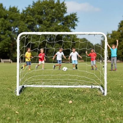 Arco De Fútbol Metálico 120x80 Cm Juego 2 Unid Resistente Blanco
