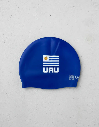 Gorra Natación Silicona Moaki Kiroa Uruguay Edición Azul Lisa Unico