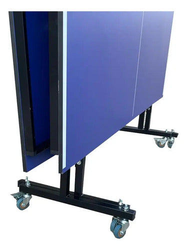 Mesa De Ping Pong Medida Profesional C/ruedas Plegable Azul