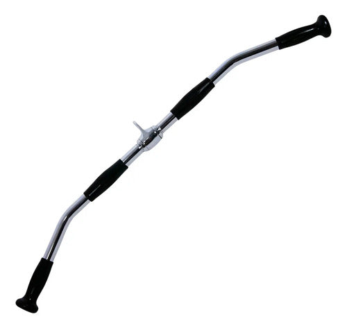Barra Dorsales Para Polea Cromada Con Movimiento 92cm Rhino Negro