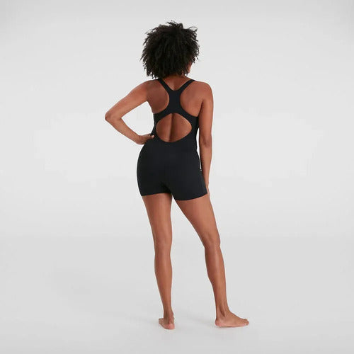 Malla De Natacion Legsuit Short Dama Speedo Endurance+ Negro Liso 50