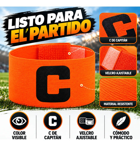 Brazalete Capitán Cinta Deportivo Con Velcro Ajustable Multicolor
