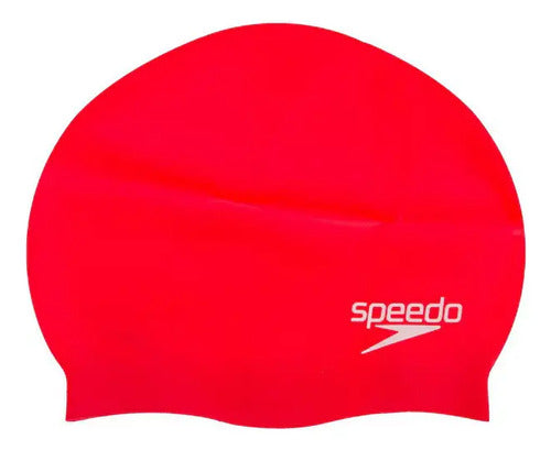 Gorro Gorra Speedo Natacion Junior Infantil Plain Flat Sil Color Rojo Diseño De La Tela Liso Tamaño Unico