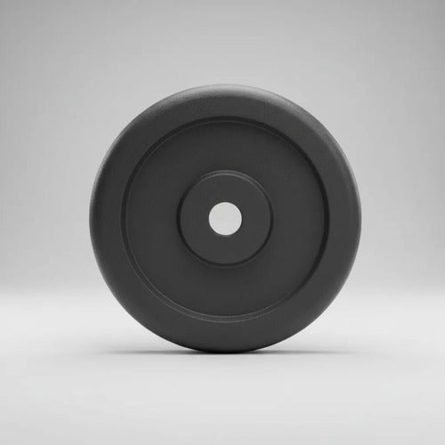 Disco Hierro Pase Común Estándar Para Barra Mancuerna 1,25kg Negro