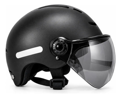 Casco Con Visera Rebatible Para Bicicleta Monopatín Negro Negro Único
