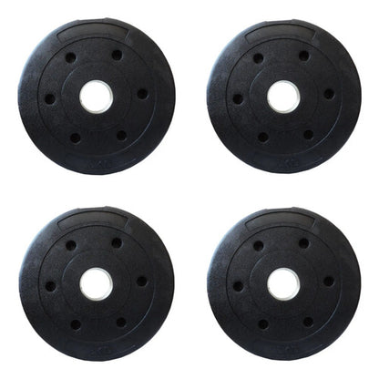 Set Combo Barra Recta 1.50 + Discos Forrados Pvc Total 40kg Aluminio