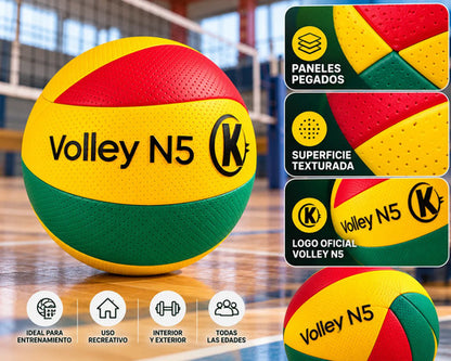 Pelota Volley Pegada Material Pu Para Playa Y Gimnasio Multicolor