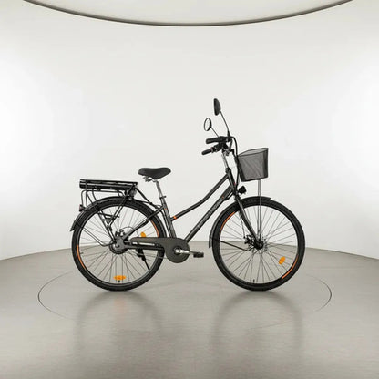 Bici Eléctrica Hiper Engine Metropolis Urbana Rodado 28 Gris Oscuro M