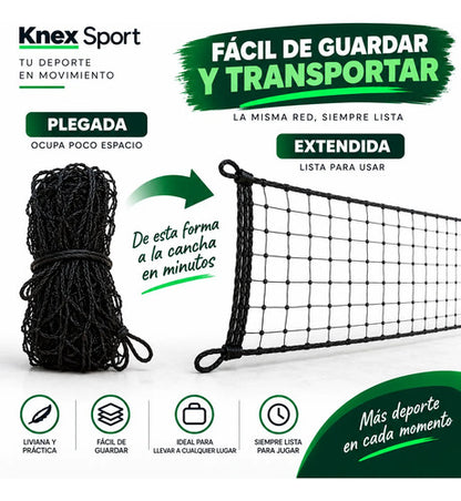 Red Volley Economica S/banda 9.5* 1mts Negro