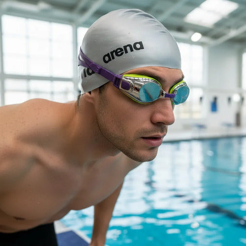 Lentes Para Natación Zoom X-fit Uv Arena Amarillo