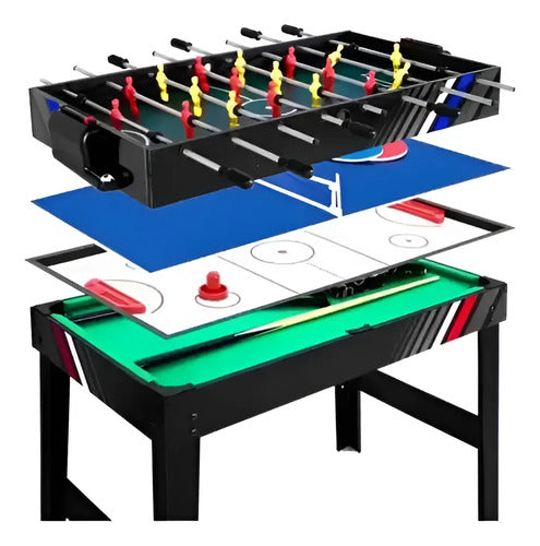 Mesa Multijuego 4 En 1 Futbolito Pool Tejo Ping Pong 1,07 M