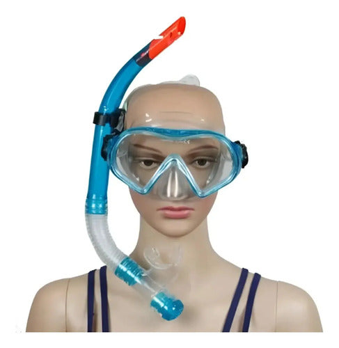 Set Snorkel Hydro Mascara Adulto Buceo Natacion Antifog Kit Turquesa