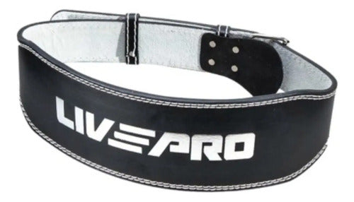 Cinturon Levantamiento Gym En Cuero Pesado M Livepro