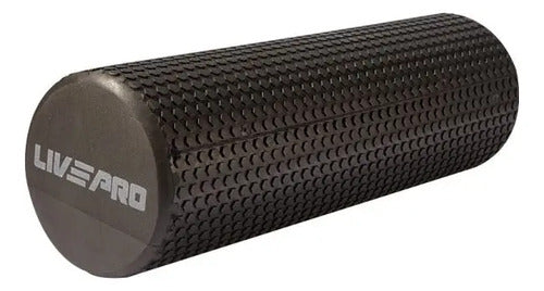 Rodillo Espuma Fisioterapia Yoga Pilates 45x15cm - Liveup Negro