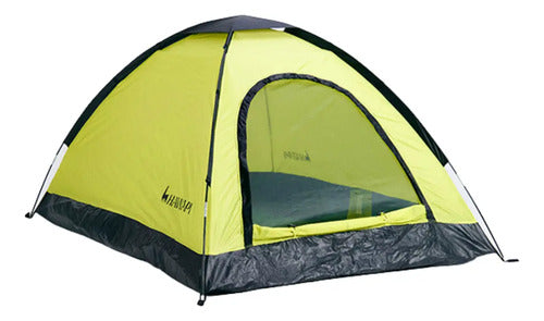 Carpa Camping Hawapi Yunka 2 Personas Impermeable 1000 Mm Verde Lima