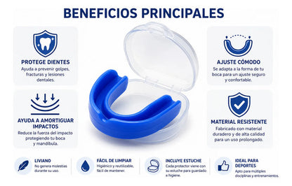 Protector Bucal Deportivo Simple X10 Con Estuche Boxeo Mma Surtido Sin Sabor