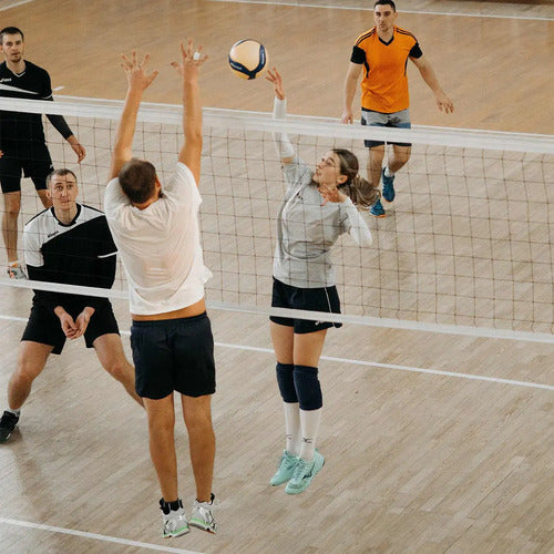 Red De Voley 4 Bandas 9.5 M X 1 M 2 Mm Uv Pro Blanco