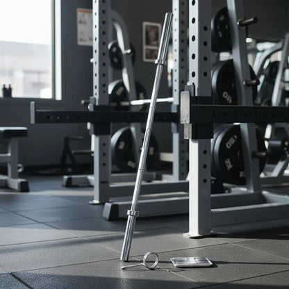 Barra Olímpica 1.20 Mts Discos Gym Entrenamiento Cromado