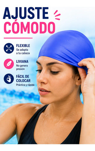 Pack X10 Gorras Natación Silicona Colores Surtidos Piscina Surtido Adulto