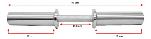 Mancuerna Olímpica Dumbbell 52cm Profesional / 3,5kg Rhino Plateado