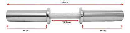 Mancuerna Olímpica Dumbbell 52cm Profesional / 3,5kg Rhino Plateado