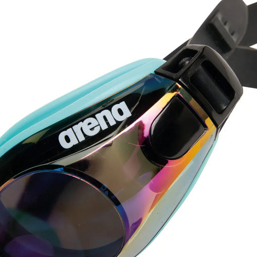 Lentes De Natación Adultos Arena Zoom X-fit Mirror Mmsports Turquoise Water Black 112