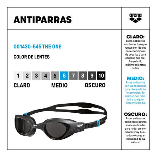 Goggles Arena The One Unisex Entrenamiento Inmediato Color Negro